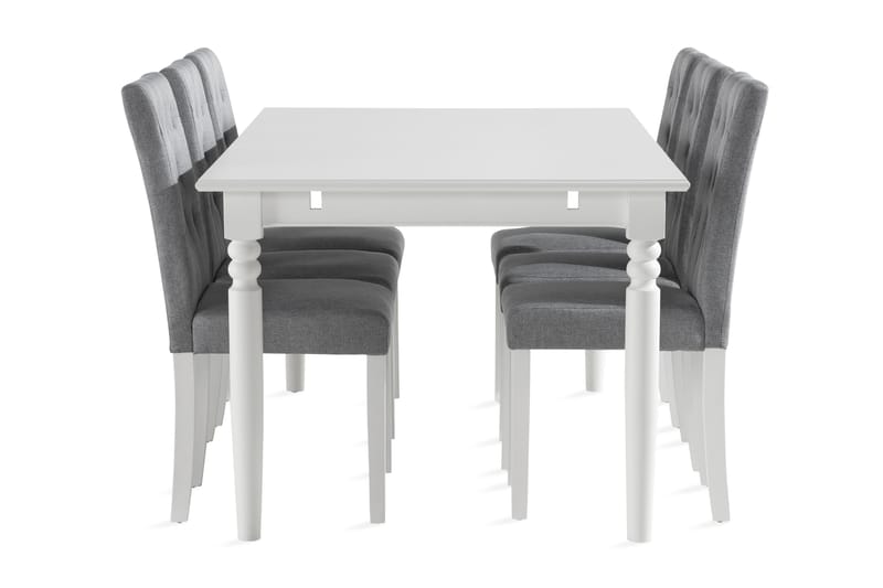 Hampton Matgrupp 190 cm inkl 6 Brunnevik Stolar - Vit - Möbler - Bord & matgrupper - Matgrupper