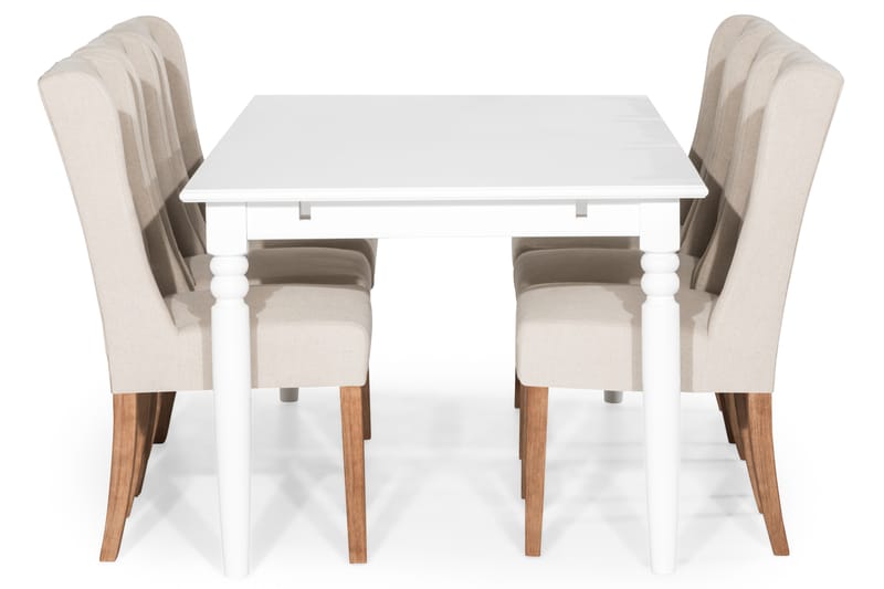 Hampton Matgrupp 190 cm med 6 Irma Stol - Vintage Alm/Beige - Möbler - Bord & matgrupper - Matgrupper
