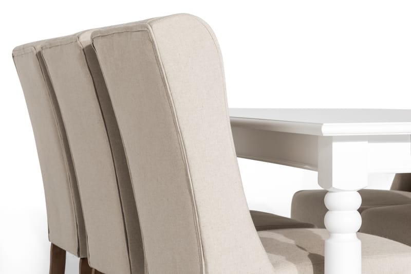Hampton Matgrupp 190 cm med 6 Irma Stol - Vintage Alm/Beige - Möbler - Bord & matgrupper - Matgrupper