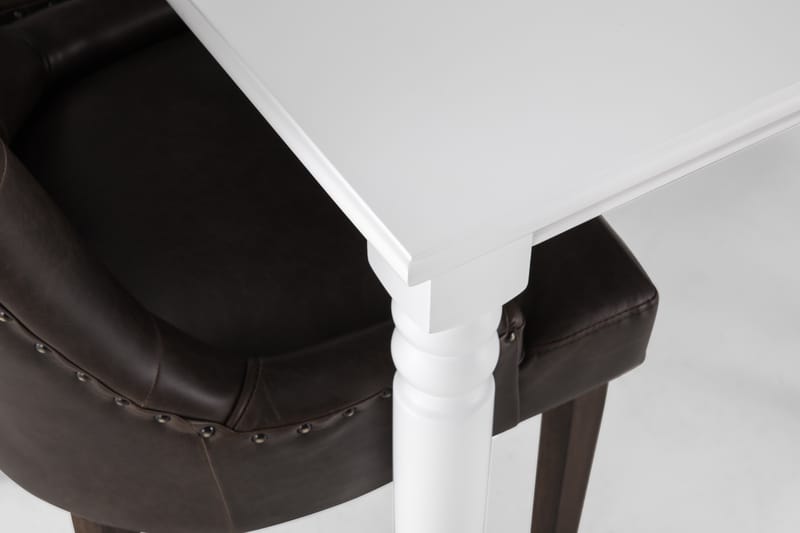 Hampton Matgrupp 190 cm med 6 Tuva Fåtölj - Vit/Brun PU - Möbler - Bord & matgrupper - Matgrupper
