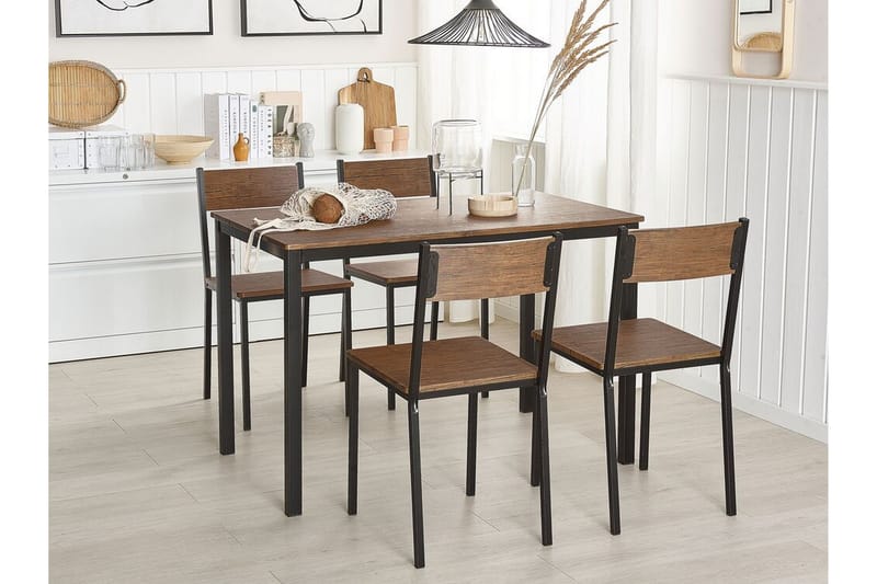 Hamry Matgrupp 110 cm Inkl 4 Stolar - Mörkbrun/Svart - Möbler - Bord & matgrupper - Matgrupper