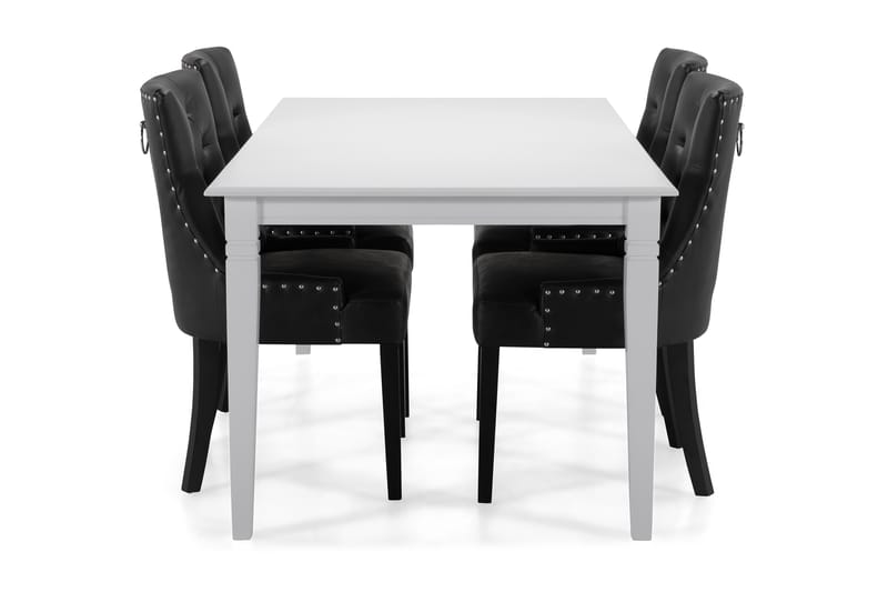 Hartford Matbord med 4 st Tuva stolar - Vit/Svart - Matgrupper