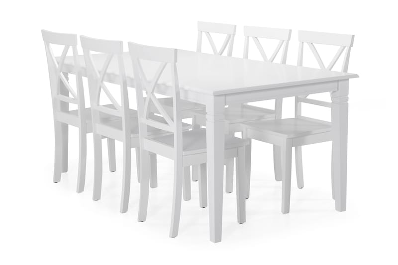 Hartford Matbord med 6 st Mirimar stolar - Vit - Matgrupper