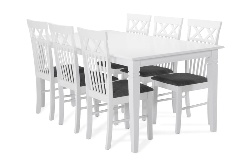 Hartford Matbord med 6 st Rebecka stolar - Vit - Matgrupper
