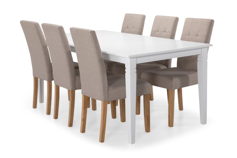 Hartford Matbord med 6 st Viktor stolar - Beige/Ek - Matgrupper