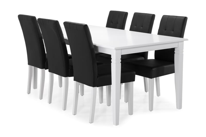Hartford Matbord med 6 st Viktor stolar - Svart/Vit - Matgrupper