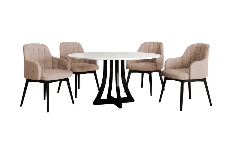 Hollan Matgrupp Rund Beige|Vit|Svart, undefined