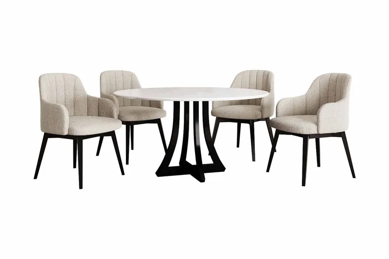 Hollan Matgrupp Rund Beige|Vit|Svart, undefined