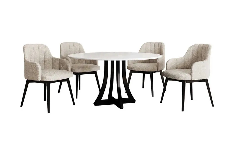 Hollan Matgrupp Rund Beige|Vit|Svart, undefined