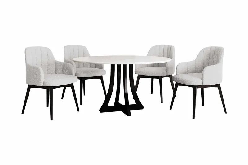 Hollan Matgrupp Rund Vit|Svart, undefined