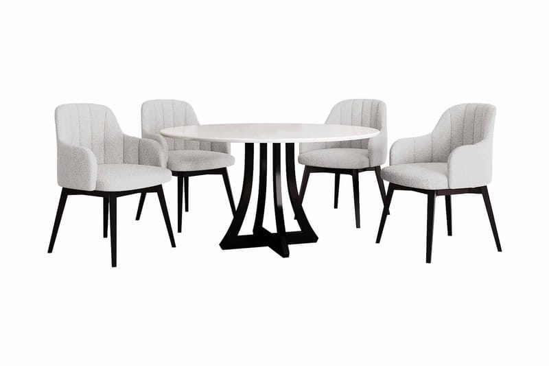 Hollan Matgrupp Rund Vit|Svart, undefined