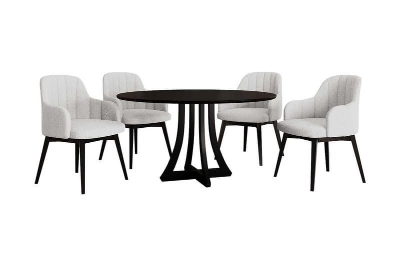 Hollan Matgrupp Rund Vit|Svart, undefined