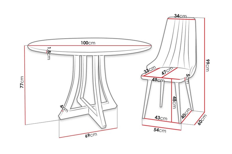 Hollan Matgrupp Svart - Möbler - Bord & matgrupper - Matgrupper