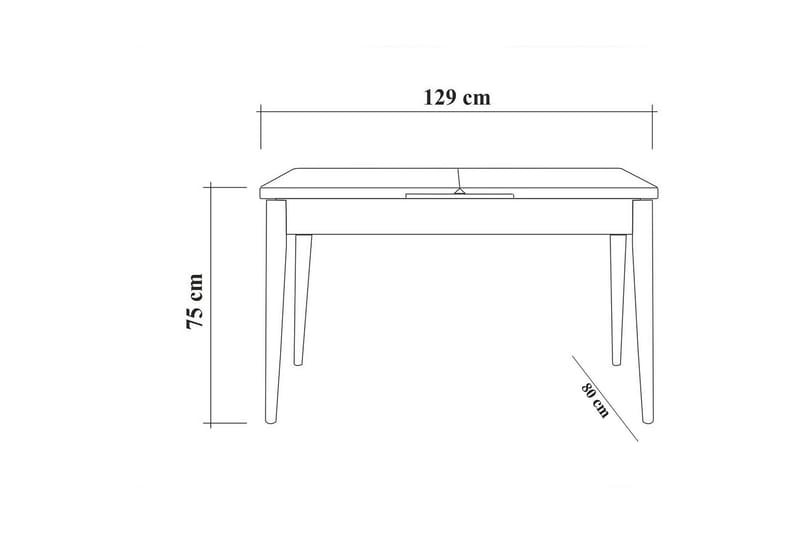 Idehult Matgrupp 4 delar 75 cm - Trä/natur/Antracit - Matgrupper