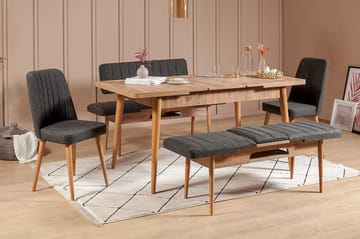 Idehult Matgrupp 5 delar 75 cm - Trä/natur/Antracit - Möbler - Bord & matgrupper - Matgrupper