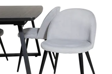 Inca Matgrupp Förlängningsbar 160 cm Rektangulär med 4 Velvet stolar - Möbler - Bord & matgrupper - Matgrupper