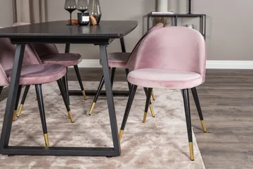 Inca Matgrupp Förlängningsbar 160 cm Rektangulär med 4 Velvet stolar - Möbler - Bord & matgrupper - Matgrupper