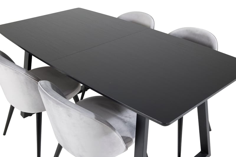 Inca Matgrupp Förlängningsbar 160 cm Rektangulär med 4 Velvet stolar - Möbler - Bord & matgrupper - Matgrupper