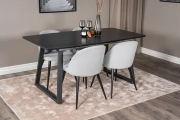 Inca Matgrupp Förlängningsbar 160 cm Rektangulär med 4 Velvet stolar - Möbler - Bord & matgrupper - Matgrupper