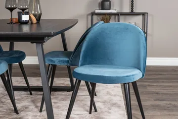 Inca Matgrupp Förlängningsbar 160 cm Rektangulär med 4 Velvet stolar - Möbler - Bord & matgrupper - Matgrupper