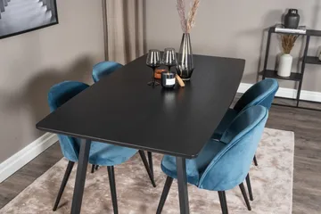 Inca Matgrupp Förlängningsbar 160 cm Rektangulär med 4 Velvet stolar - Möbler - Bord & matgrupper - Matgrupper