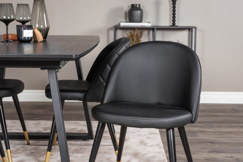 Inca Matgrupp Förlängningsbar 160 cm Rektangulär med 4 Velvet stolar - Möbler - Bord & matgrupper - Matgrupper