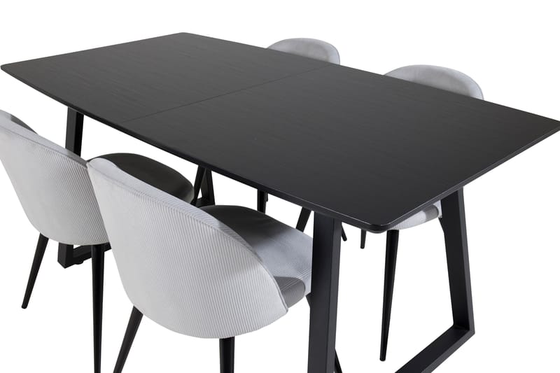 Inca Matgrupp Förlängningsbar 160 cm Rektangulär med 4 Velvet stolar - Möbler - Bord & matgrupper - Matgrupper