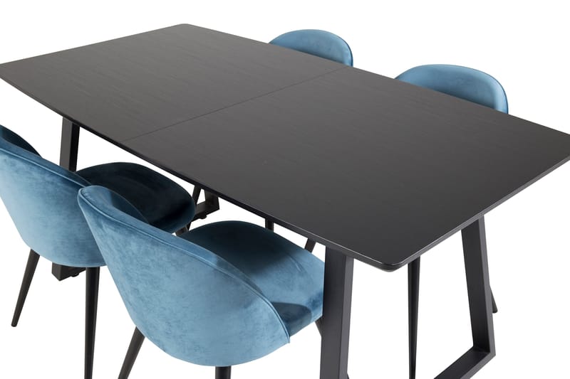 Inca Matgrupp Förlängningsbar 160 cm Rektangulär med 4 Velvet stolar - Möbler - Bord & matgrupper - Matgrupper