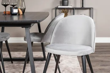 Inca Matgrupp Förlängningsbar 160 cm Rektangulär med 4 Velvet stolar - Möbler - Bord & matgrupper - Matgrupper