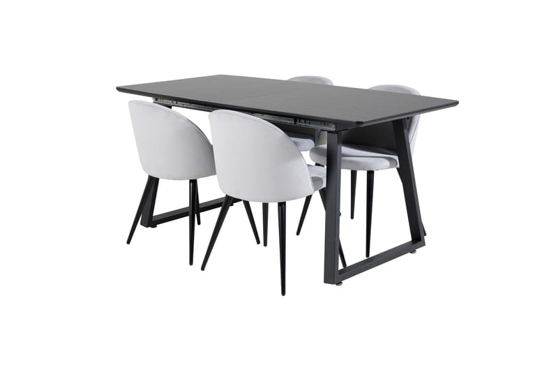 Inca Matgrupp Förlängningsbar 160 cm Rektangulär med 4 Velvet stolar - Möbler - Bord & matgrupper - Matgrupper