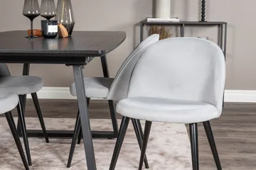 Inca Matgrupp Förlängningsbar 160 cm Rektangulär med 4 Velvet stolar - Möbler - Bord & matgrupper - Matgrupper
