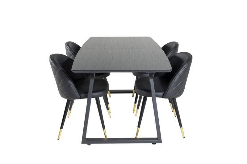 Inca Matgrupp Förl ängningsbar 160 cm Rektangulär med 4 Velvet stolar, undefined