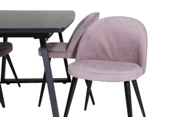 Inca Matgrupp Förlängningsbar 160 cm Rektangulär med 4 Velvet stolar - Möbler - Bord & matgrupper - Matgrupper