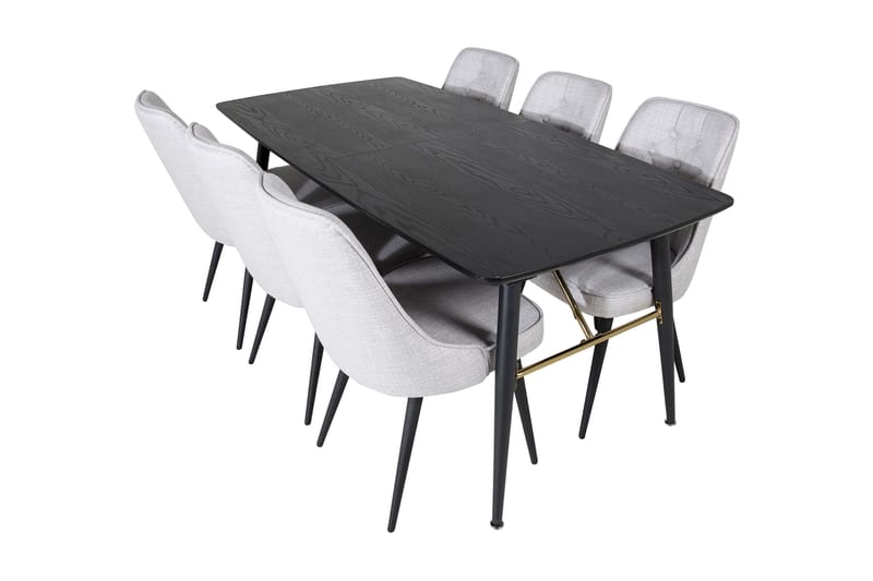 Irunea Förlängningsbar Matgrupp 180 cm inkl 6 Valera Stolar - Svart/Grå - Möbler - Bord & matgrupper - Matgrupper