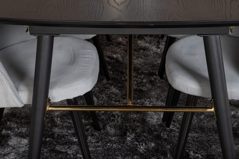 Irunea Förlängningsbar Matgrupp 180 cm inkl 6 Valeri Stolar - Svart/Grå/Manchester - Möbler - Bord & matgrupper - Matgrupper