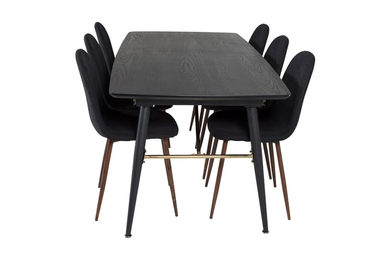 Irunea Förlängningsbar Matgrupp 180 cm inkl 6 Ypas Stolar - Svart/Brun - Möbler - Bord & matgrupper - Matgrupper