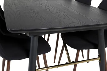 Irunea Förlängningsbar Matgrupp 180 cm inkl 6 Ypas Stolar - Svart/Brun - Möbler - Bord & matgrupper - Matgrupper