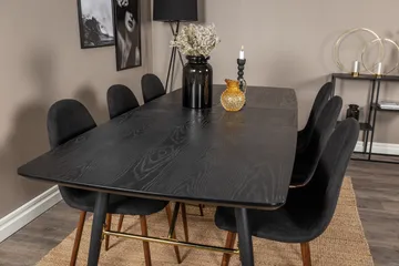 Irunea Förlängningsbar Matgrupp 180 cm inkl 6 Ypas Stolar - Svart/Brun - Möbler - Bord & matgrupper - Matgrupper