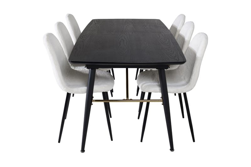 Irunea Förlängningsbar Matgrupp 180 cm inkl 6 Ypas Stolar - Svart/Vit - Möbler - Bord & matgrupper - Matgrupper