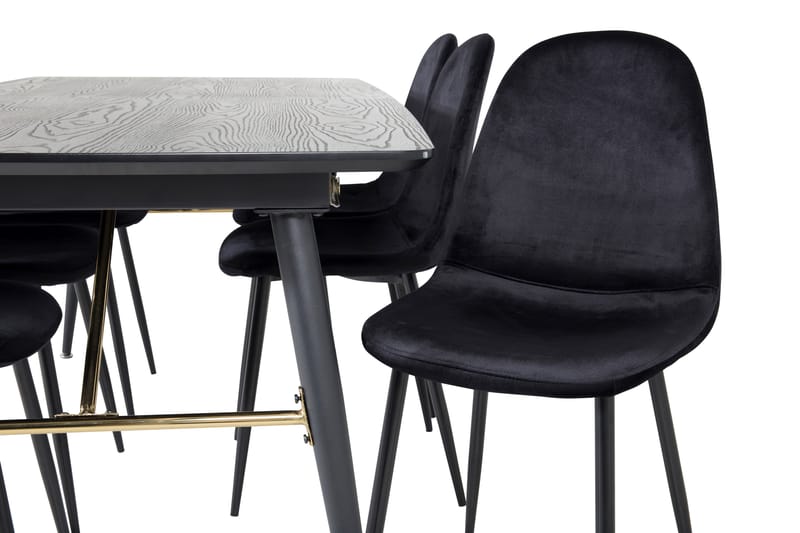 Irunea Förlängningsbar Matgrupp 180 cm inkl 6 Pontus Stolar - Svart - M�öbler - Bord & matgrupper - Matgrupper