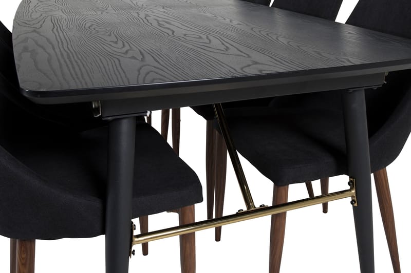 Irunea Förlängningsbar Matgrupp 180cm inkl 6 Campomar Stolar - Svart/Brun - Möbler - Bord & matgrupper - Matgrupper