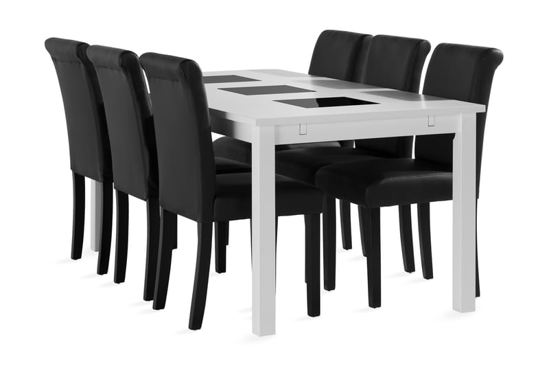 Jasmin Förlängningsbar Matgrupp 180 cm inkl 6 Ravesta Stol - Vit - Möbler - Bord & matgrupper - Matgrupper
