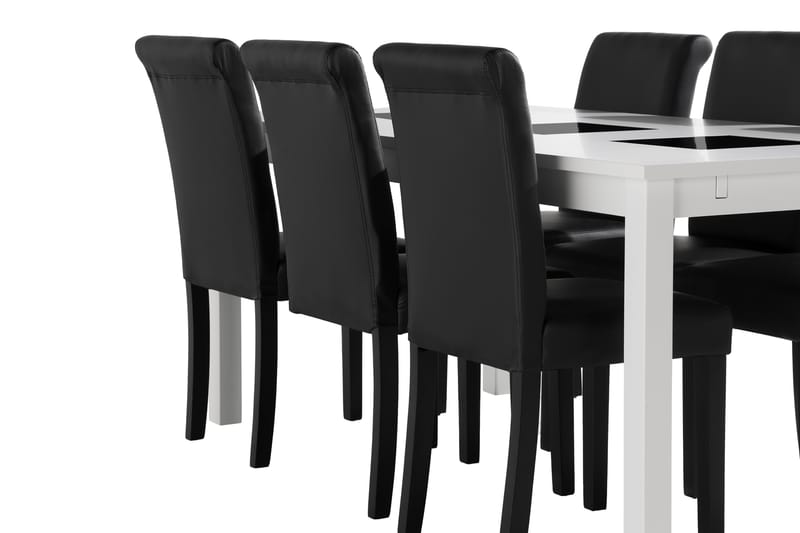 Jasmin Förlängningsbar Matgrupp 180 cm inkl 6 Ravesta Stol - Vit - Möbler - Bord & matgrupper - Matgrupper