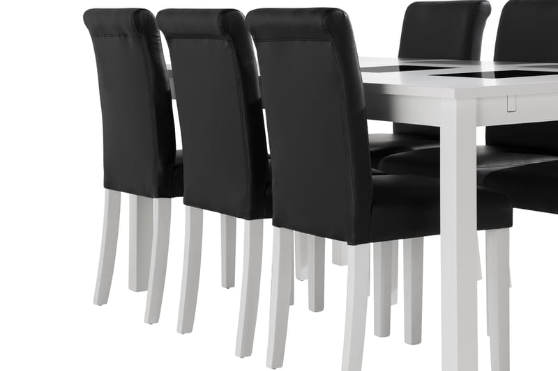 Jasmin Förlängningsbar Matgrupp 180 cm inkl 6 Ravesta Stol - Vit - Möbler - Bord & matgrupper - Matgrupper