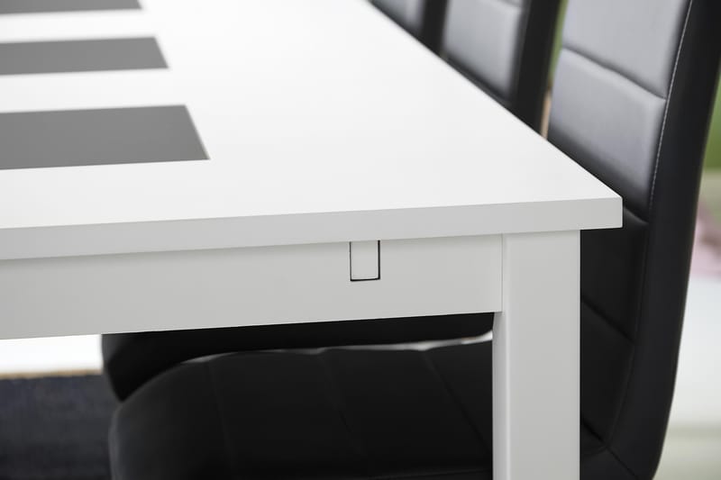 Jasmin Förlängningsbar Matgrupp 180 cm med 6 Cibus Stol - Vit/Svart - Möbler - Bord & matgrupper - Matgrupper