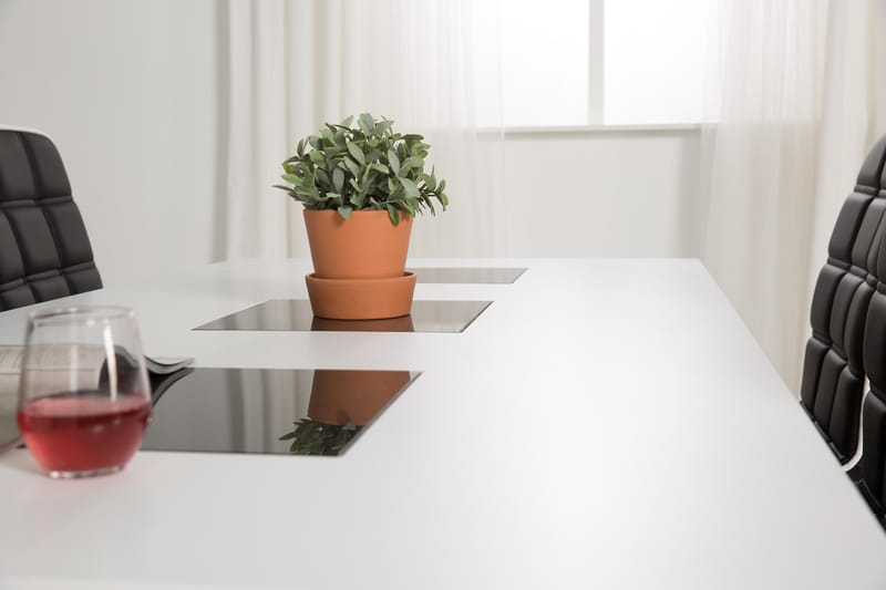 Jasmin Förlängningsbar Matgrupp 180 cm med 6 Frida Stol - Vit/Svart - Möbler - Bord & matgrupper - Matgrupper