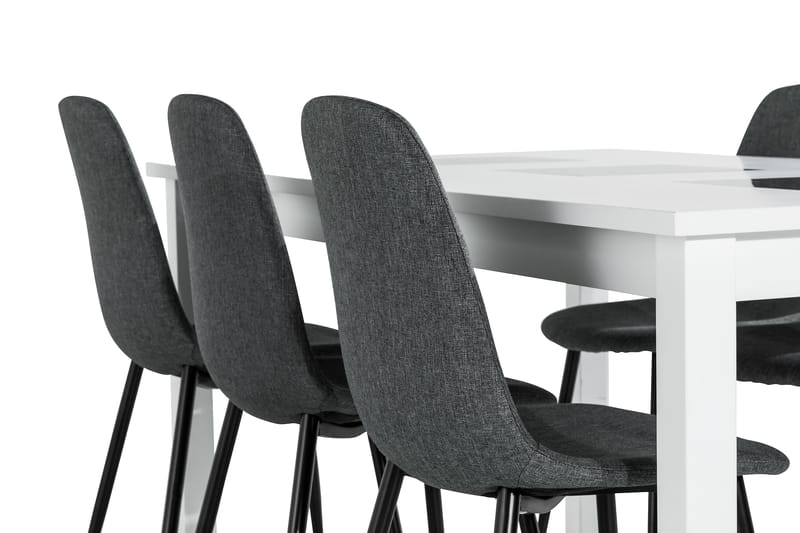 Jasmin Förlängningsbar Matgrupp 180 cm med 6 Nibe Stol - Svart/Grå - Möbler - Bord & matgrupper - Matgrupper