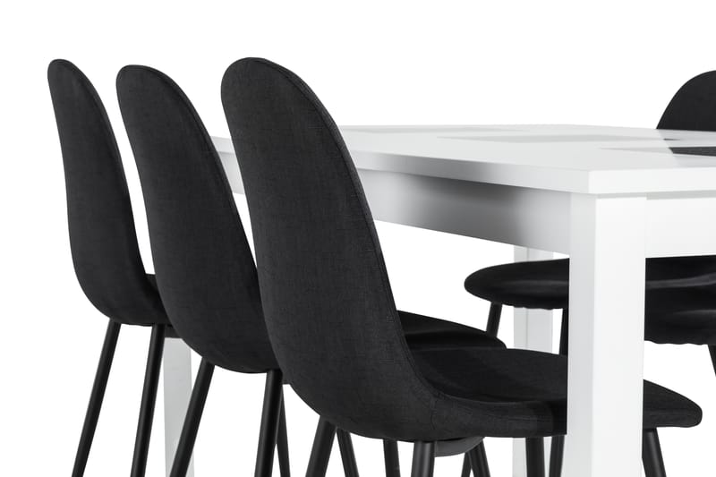 Jasmin Förlängningsbar Matgrupp med 6 Nibe Stol - Vit/Svart - Möbler - Bord & matgrupper - Matgrupper