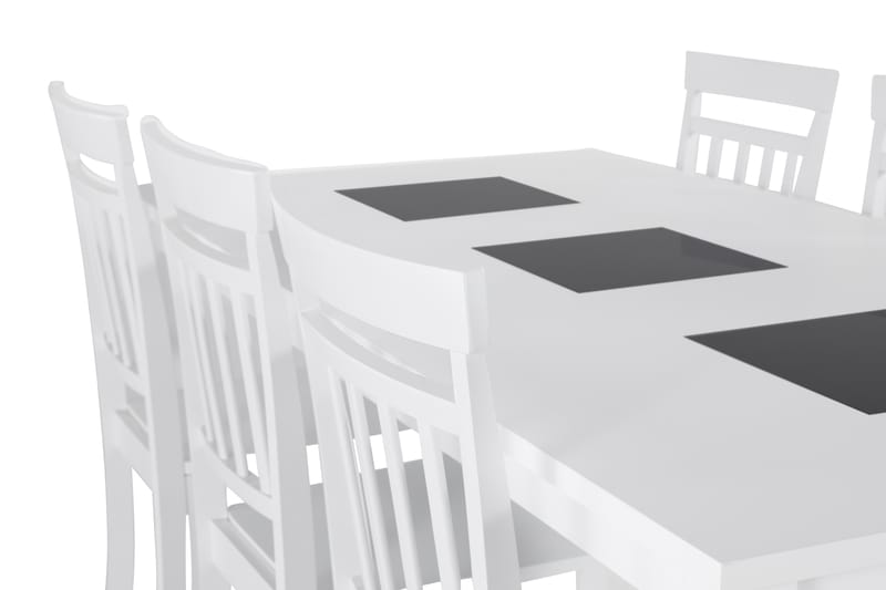 Jasmin Matbord med 6 st Hudson stolar - Vit - Matgrupper