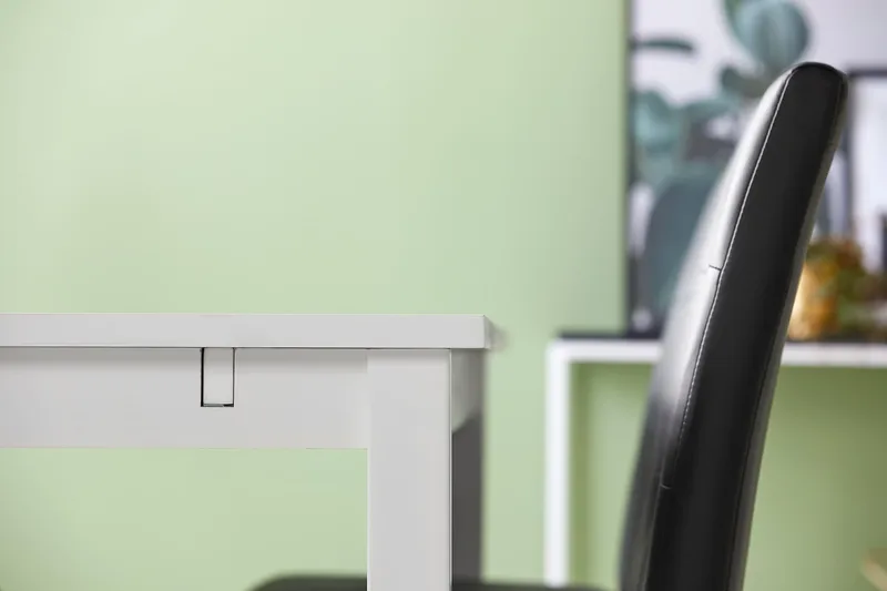 Jasmin Matgrupp 180 + 6 Stolar Utdragbart matbord - Vit / Svart - Möbler - Bord & matgrupper - Matgrupper